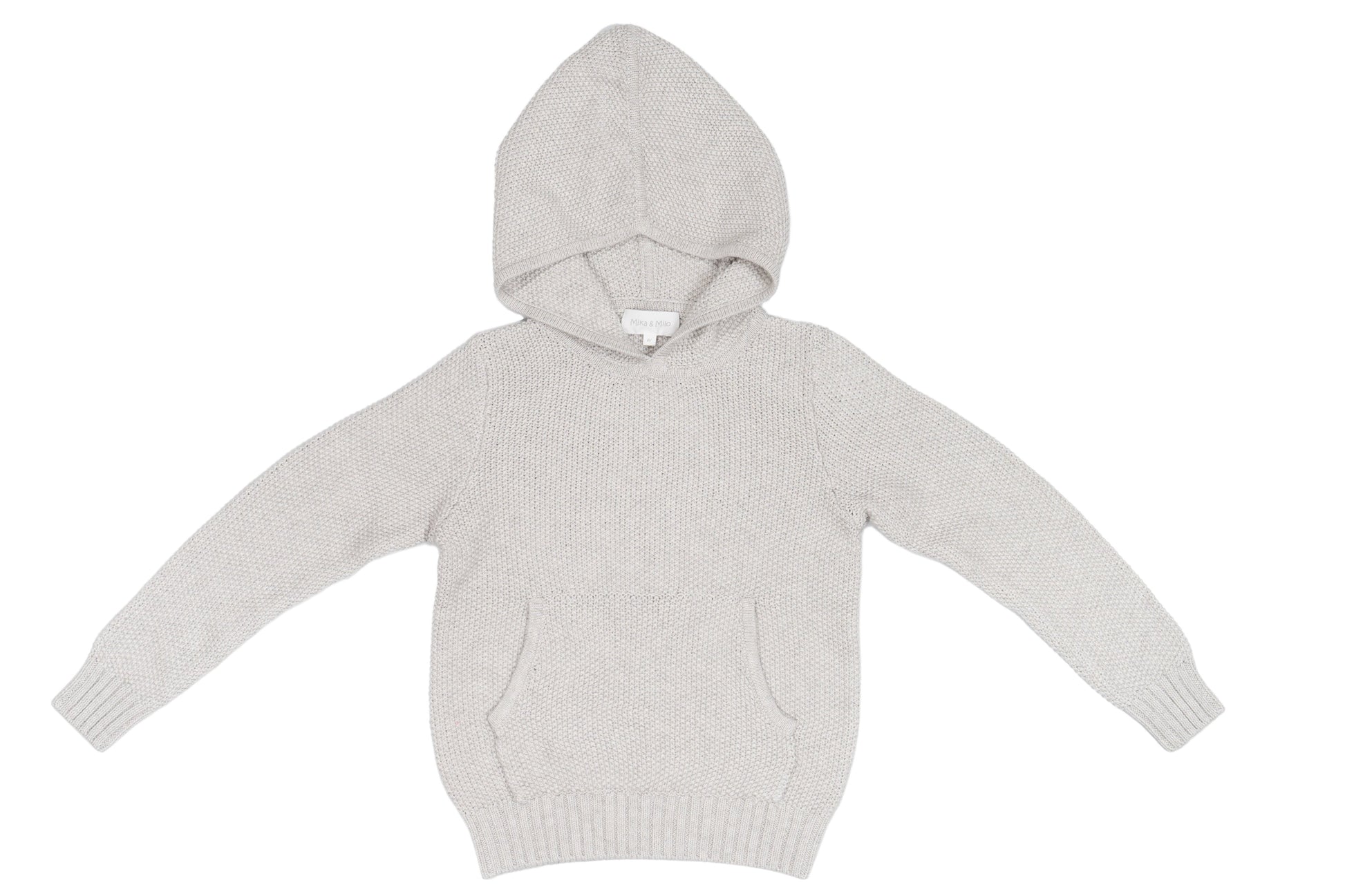 Moss Stitch Hoodie | Grey by MIKA & MILO, organic cotton, vetted by KIDDYKIND