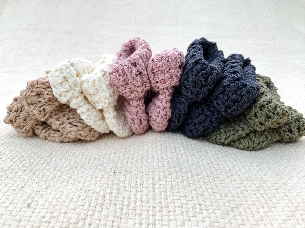 Organic cotton long length baby booties