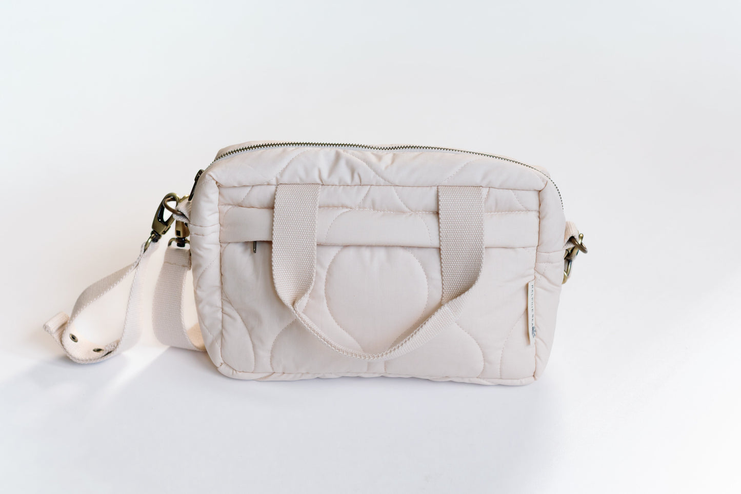 Ralphie Bear Quilted Changing Stroller Bag - Beige/Scallop