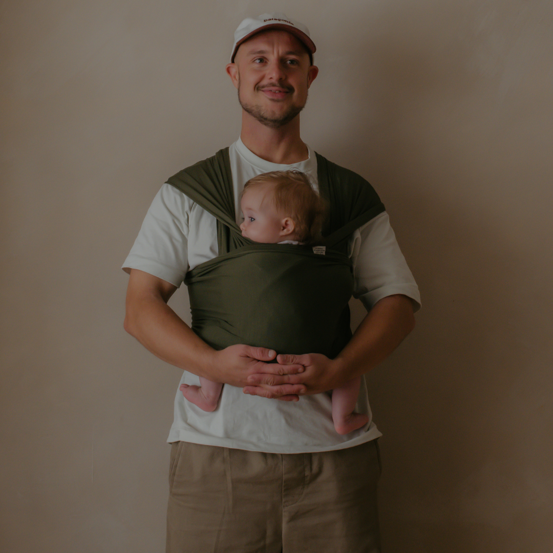 Sage Green - Baby Wrap Carrier by Sustainabub, organic cotton, vetted by KIDDYKIND