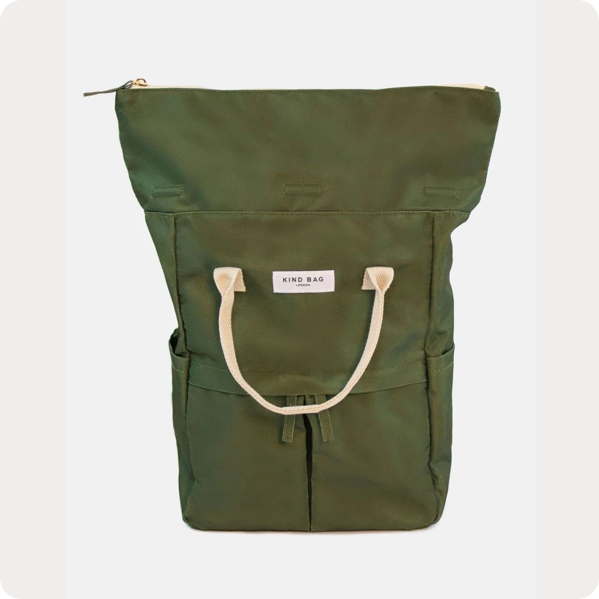Eco kids bottle: Kind Bag Hackney Backpack - Medium - Khaki | One Green Bottle UK