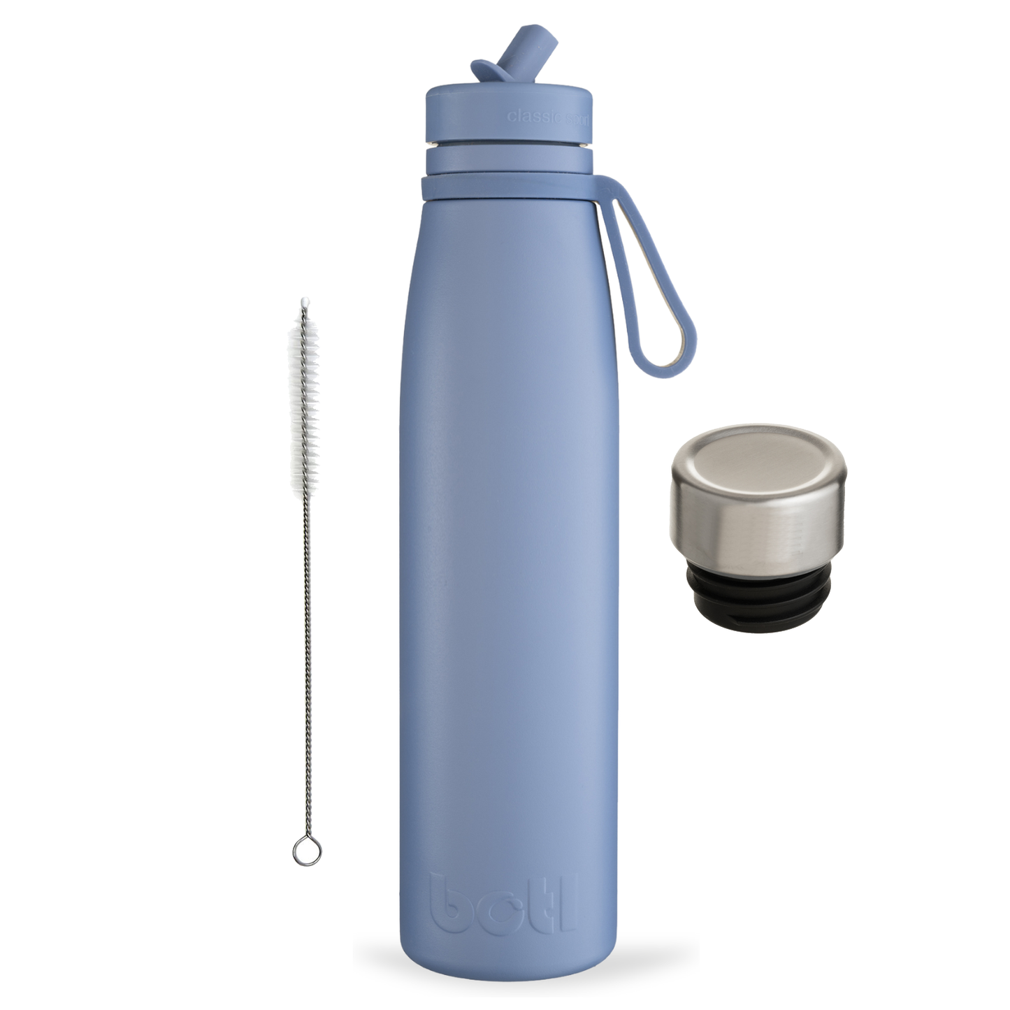 Eco kids bottle: 800ml Stainless Steel Insulated Bottle With Straw, Screw Cap & Brush | Evolution V2 | BOTL | One Green Bottle UK