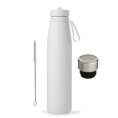 Eco kids bottle: 800ml Stainless Steel Insulated Bottle With Straw, Screw Cap & Brush | Evolution V2 | BOTL | One Green Bottle UK