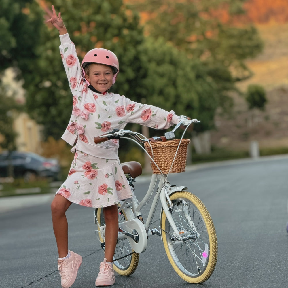 Glerc Missy 20 inch 6-speed beach cruiser kids bike with wicker basket, view 12