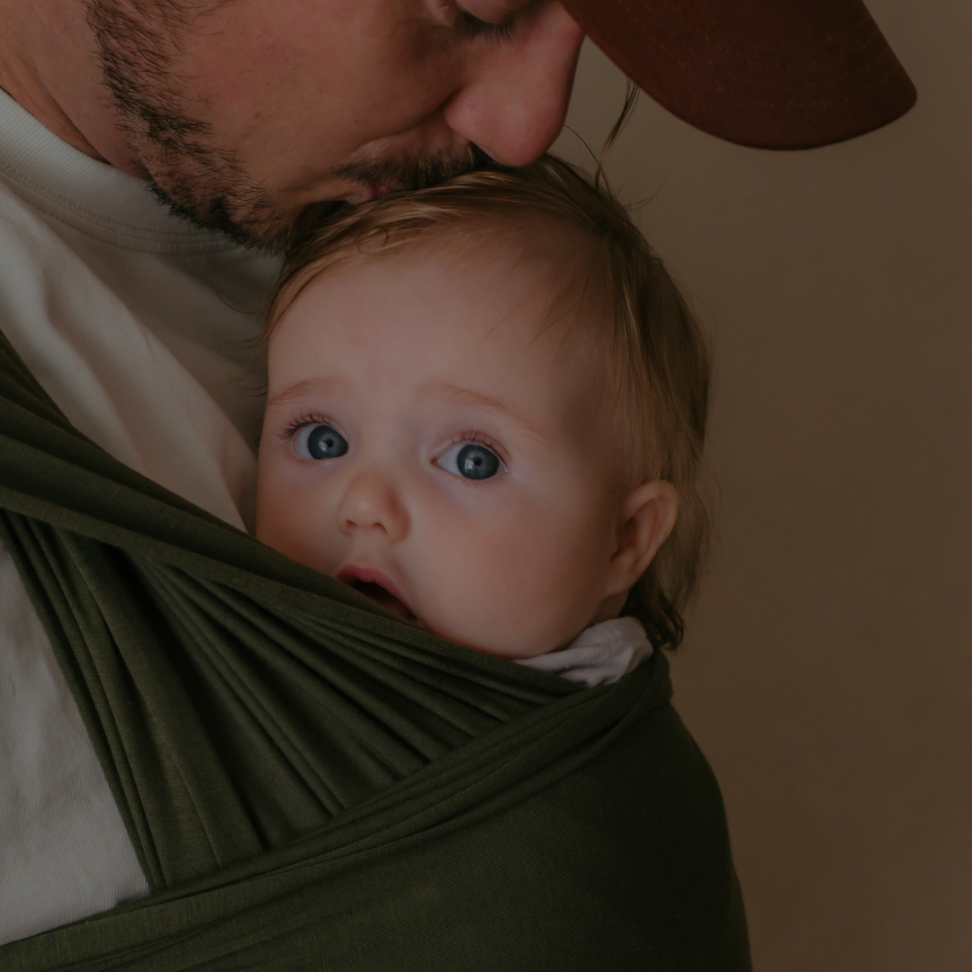 Sage Green - Baby Wrap Carrier by Sustainabub, organic cotton, vetted by KIDDYKIND