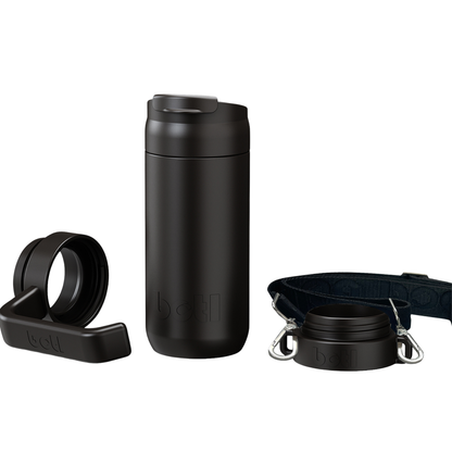 Sustainable kids bottle: Insulated Travel Mug 400ml Leakproof Coffee Cup Stainless Steel BPA-Free | Vamp black | BOTL | KIDDYKIND