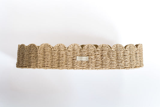 Ralphie Bear scallop edge baby changing basket with storage - sustainable nursery accessories UK | Kiddykind