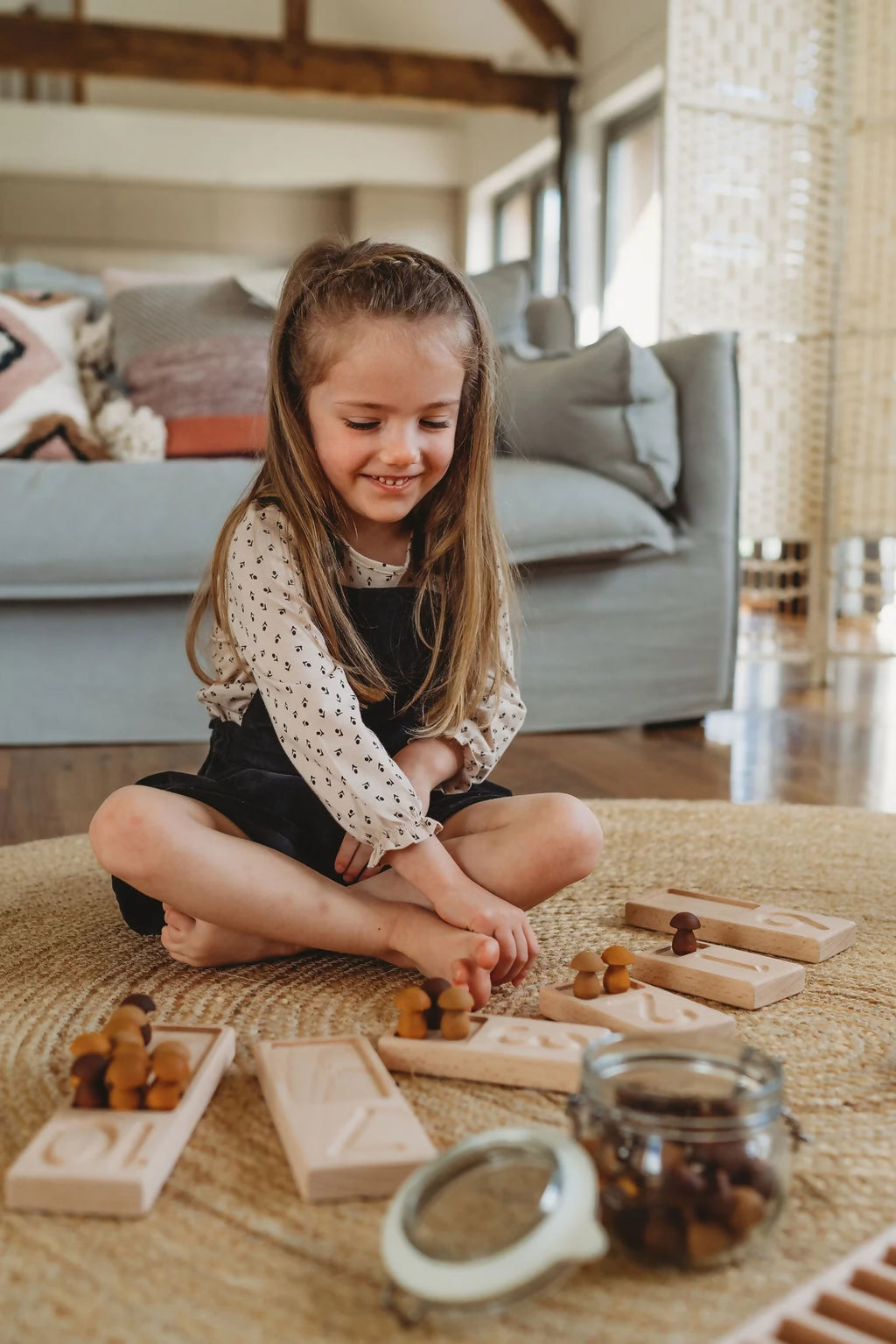 Wooden Number Counting Tray