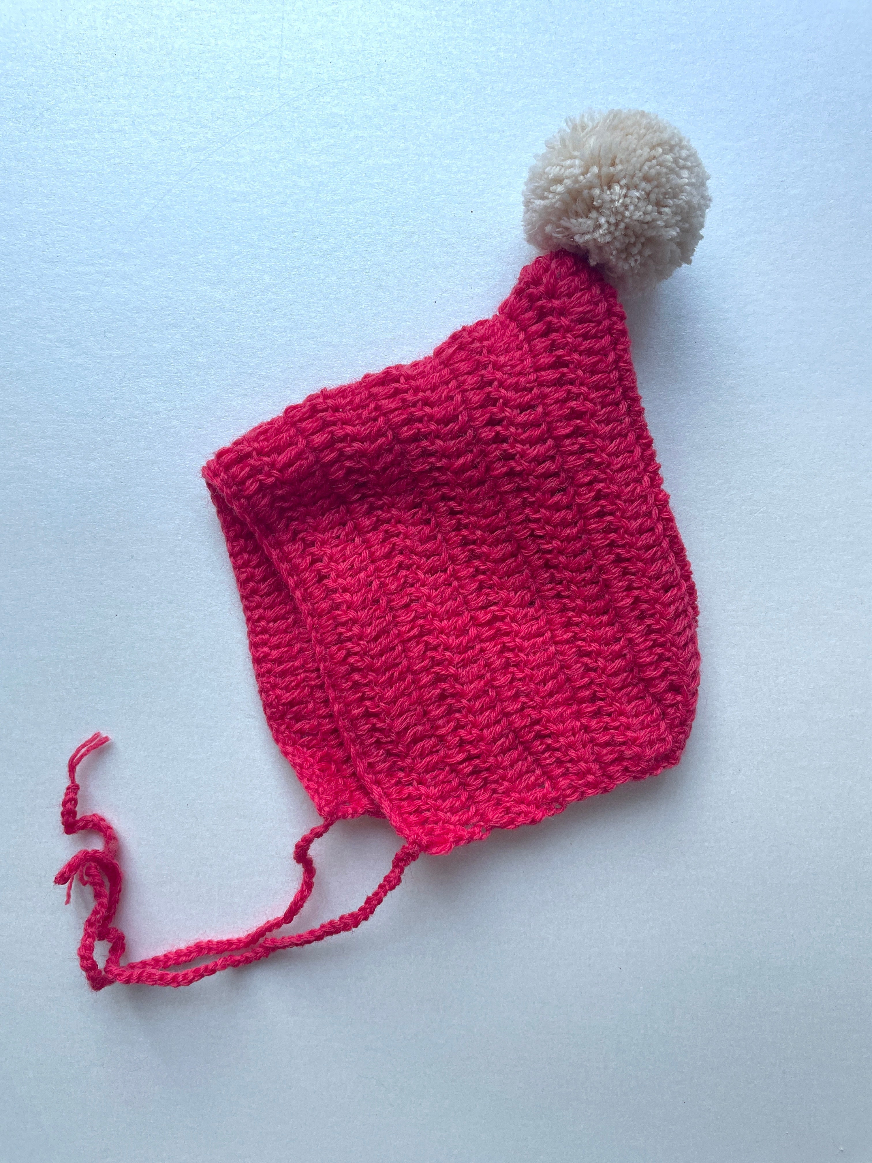 Wool pixie baby bonnet