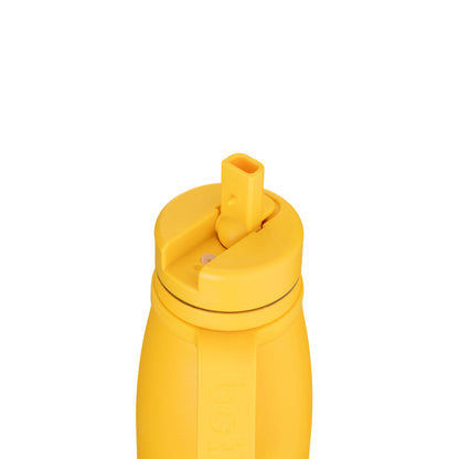 Sustainable kids bottle: 350ml Stainless Steel Insulated Bottle With Straw | Butter Yellow | BOTL | KIDDYKIND