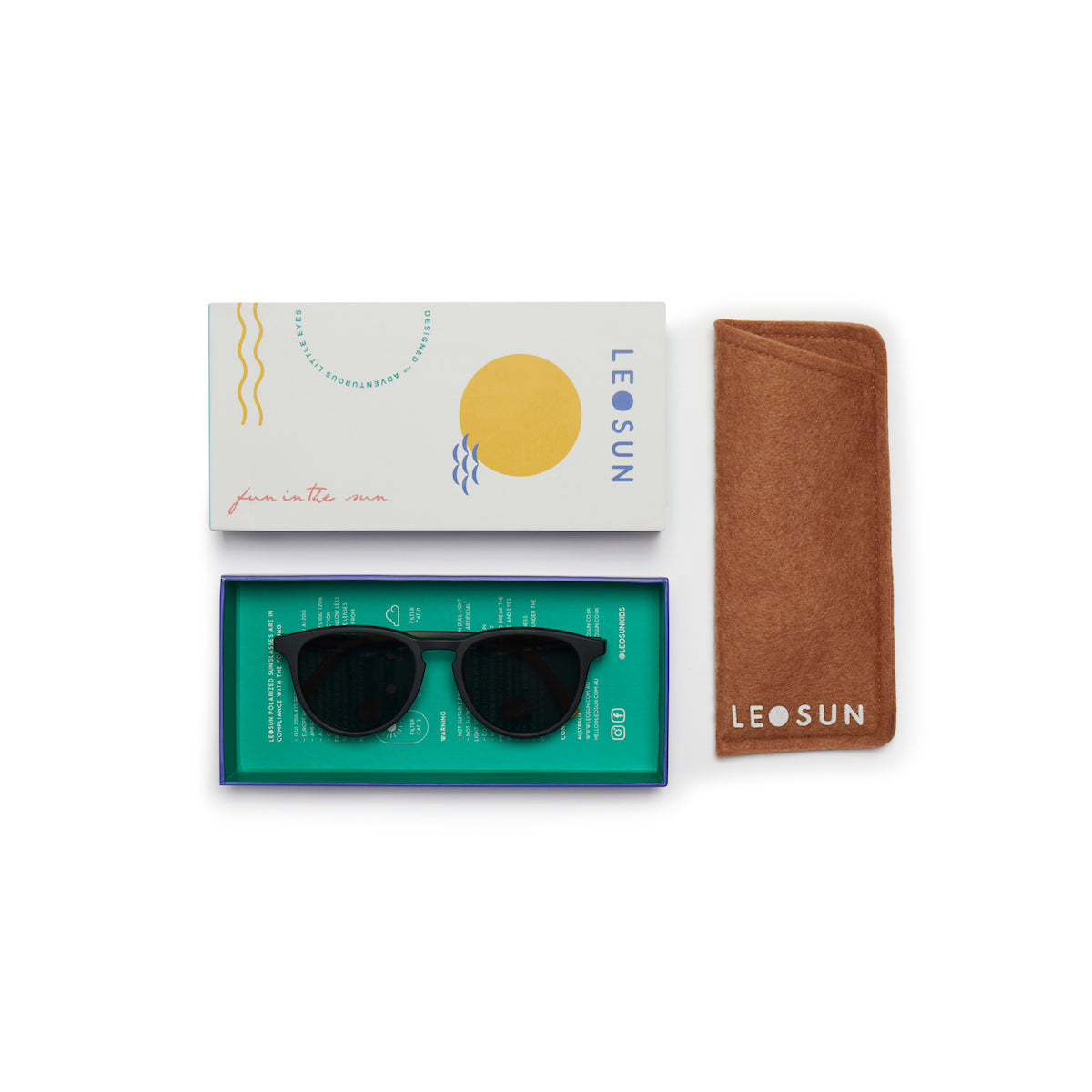 Kids Polarized Sunglasses 3+ years - Oli | Black Fade by LEOSUN, vetted by KIDDYKIND