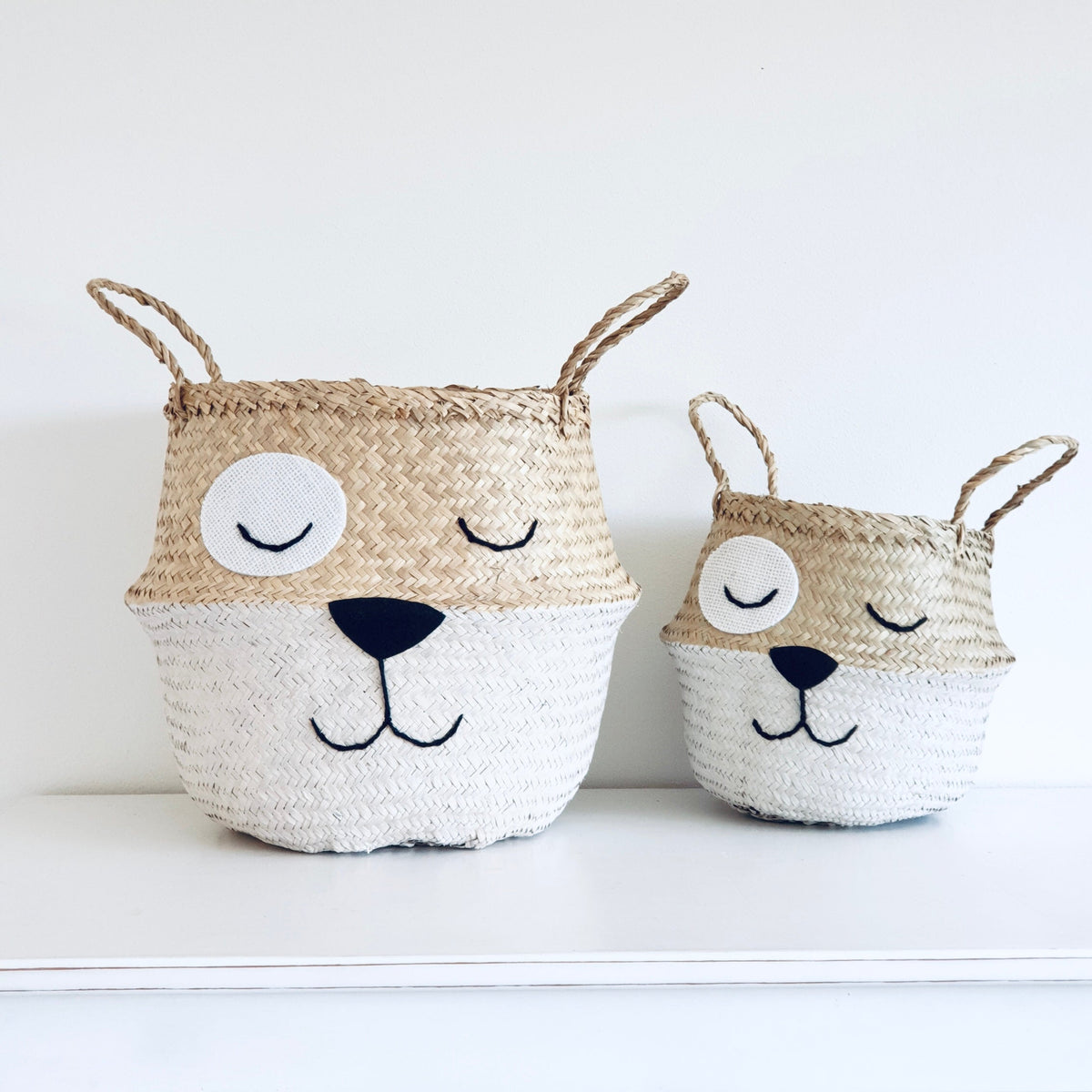 Handwoven seagrass dog storage basket, view 3