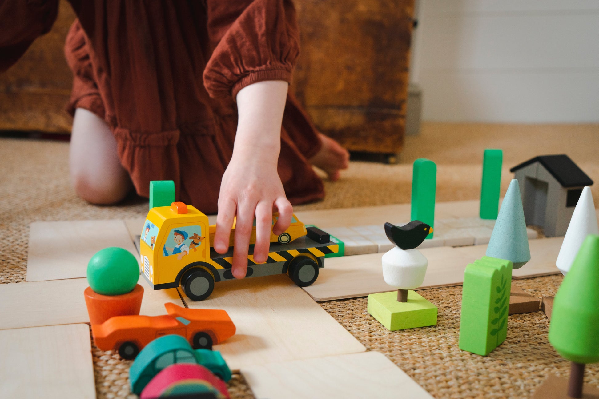 Sustainable Montessori toy: Stacking Cars | KIDDYKIND