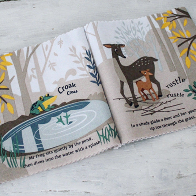 Sustainable Montessori toy: The Woodland Hush Rag Book | KIDDYKIND