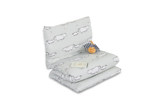 Kids Travel Bed back view - organic cotton sustainable UK | Kiddykind