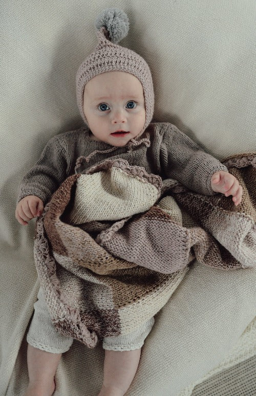 Wool pixie baby bonnet