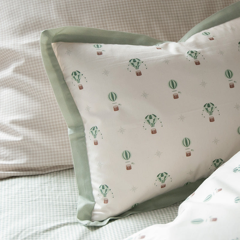 Organic Fitted Sheet - Sage Gingham