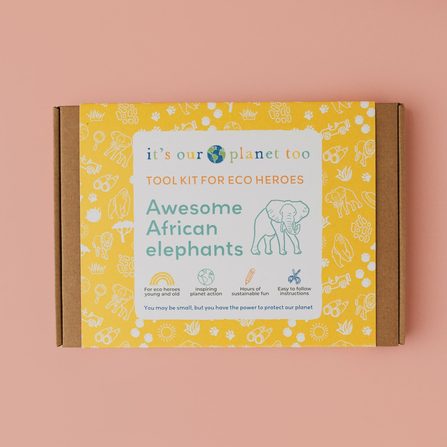 AWESOME AFRICAN ELEPHANTS - Children’s eco activity kit (Age 5+) | natural wooden toy for toddlers UK