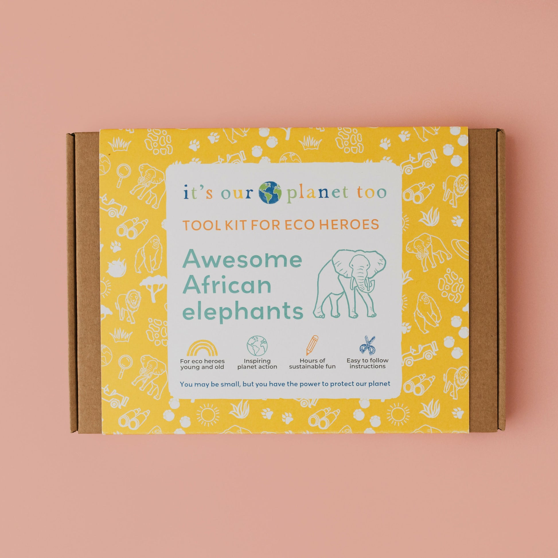 AWESOME AFRICAN ELEPHANTS - Children’s eco activity kit (Age 5+) | natural wooden toy for toddlers UK