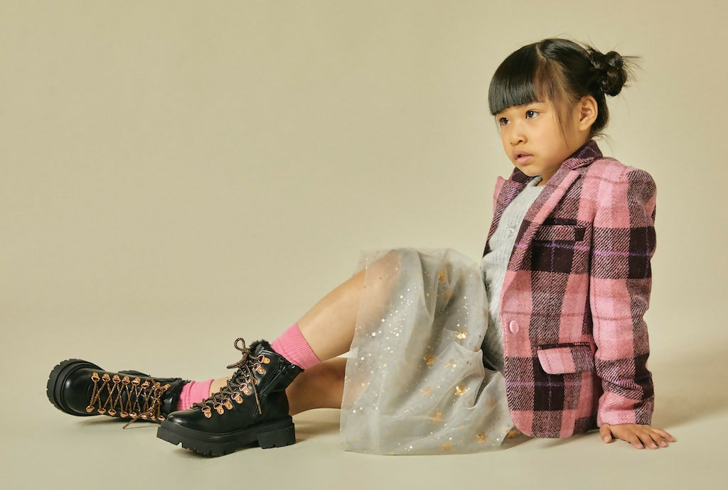 Unique Unicorn Tweed Blazer in Pink two