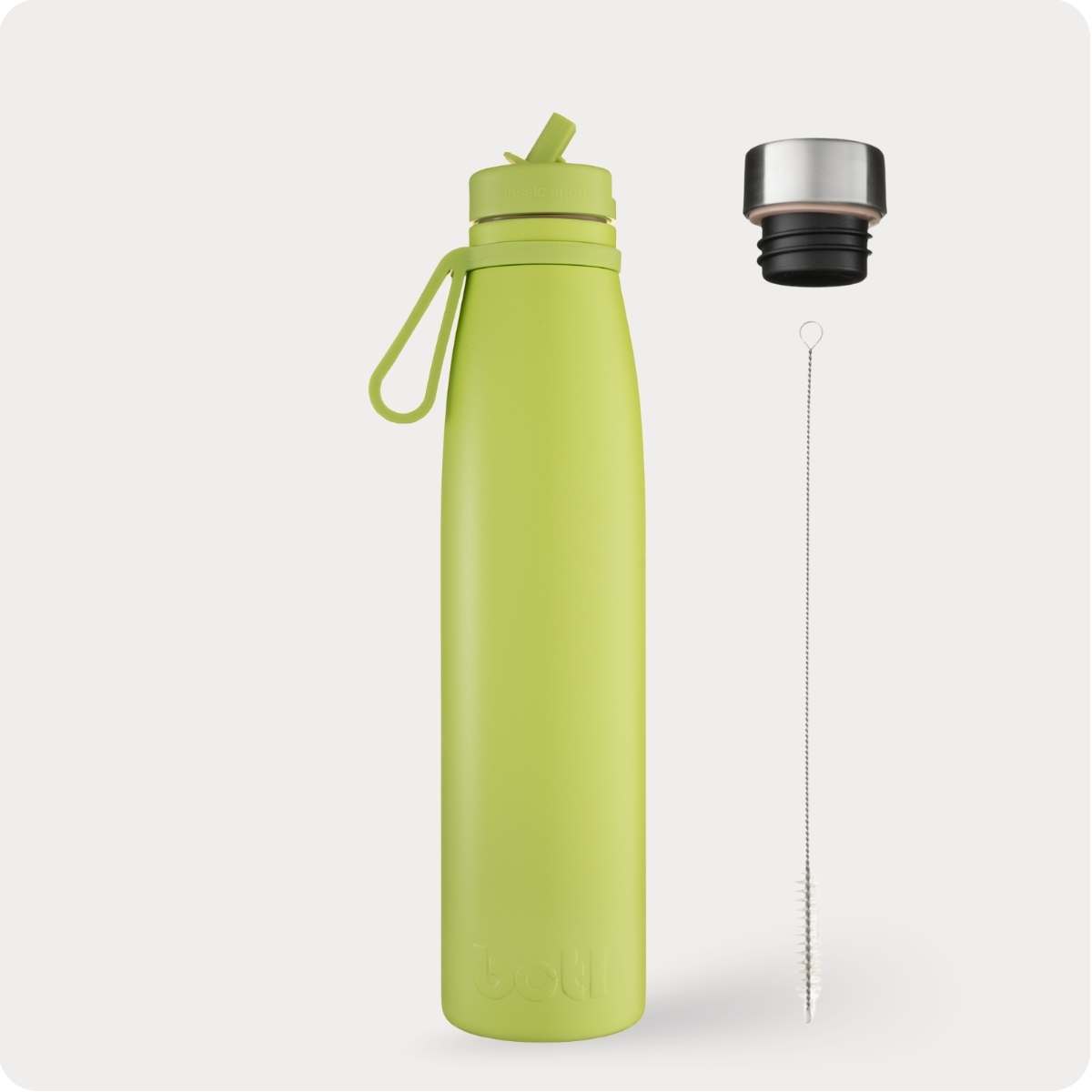 Eco kids bottle: 800ml Stainless Steel Insulated Bottle With Straw, Screw Cap & Brush | Evolution V2 | BOTL | One Green Bottle UK