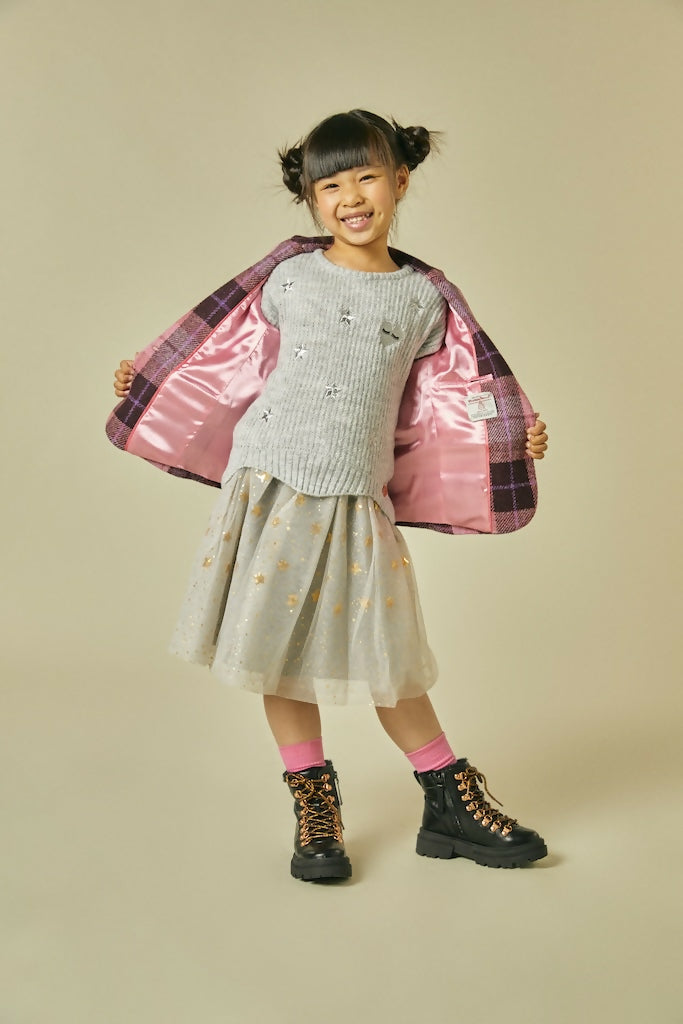 Unique Unicorn Tweed Blazer in Pink five