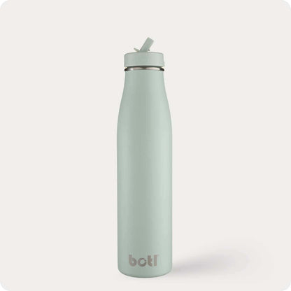 Sustainable kids bottle: 800ml Sage Evolution – stainless steel insulated bottle with straw | KIDDYKIND