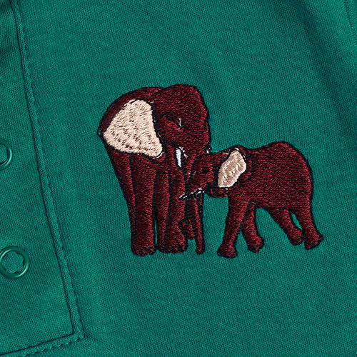 Elephant polo bodysuit | sustainable organic baby UK