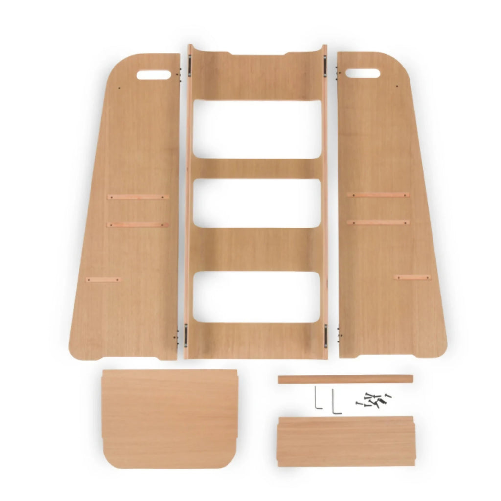 Wooden toddler tower by curve lab, wooden learning tower