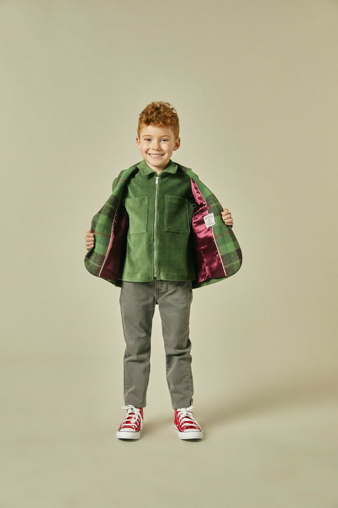 Dynamic Dinosaur Tweed Blazer in Green three