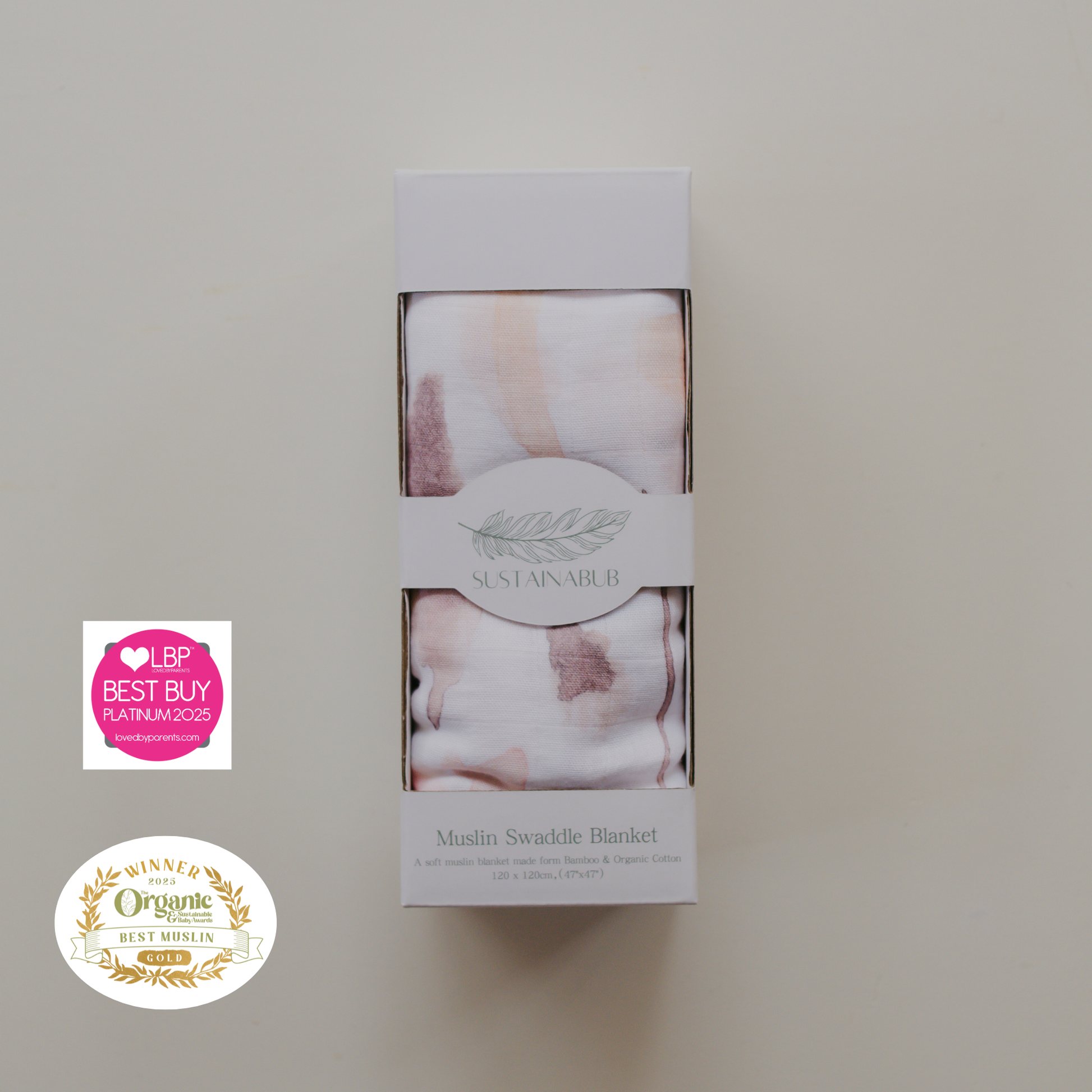 Flower Print Baby Muslin Swaddle -  (120cmx120cm) by Sustainabub, organic cotton, vetted by KIDDYKIND