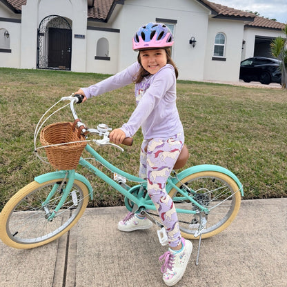 Glerc Missy 24 inch 6-speed beach cruiser kids bike with wicker basket, view 2