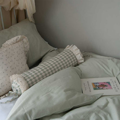 Organic Duvet Bedding Set - Sage Gingham