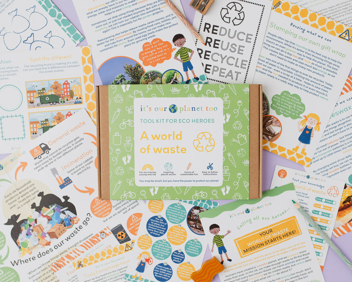 Sustainable Montessori toy: A WORLD OF WASTE - Children’s eco activity kit (Age 5+) | KIDDYKIND