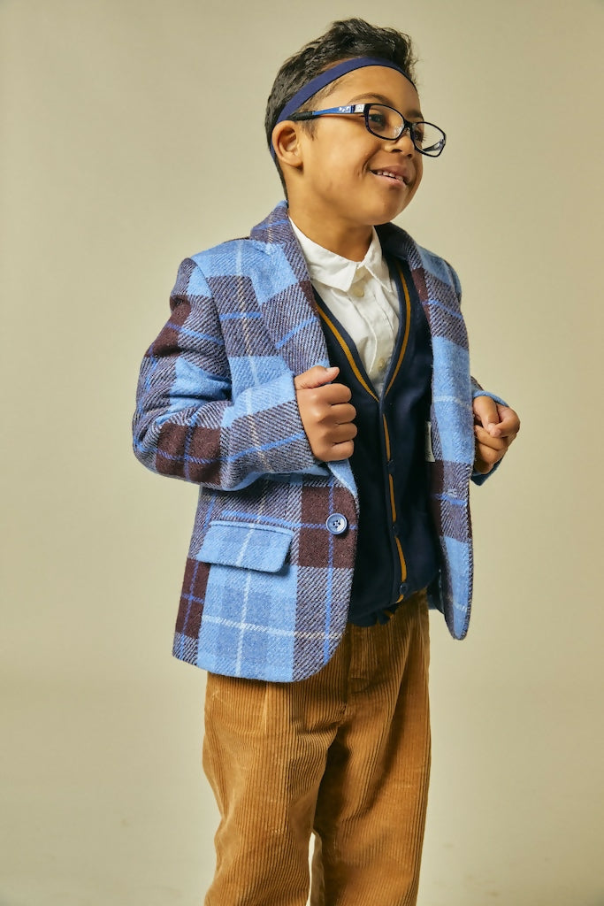Best Bear Tweed Blazer in Blue four 