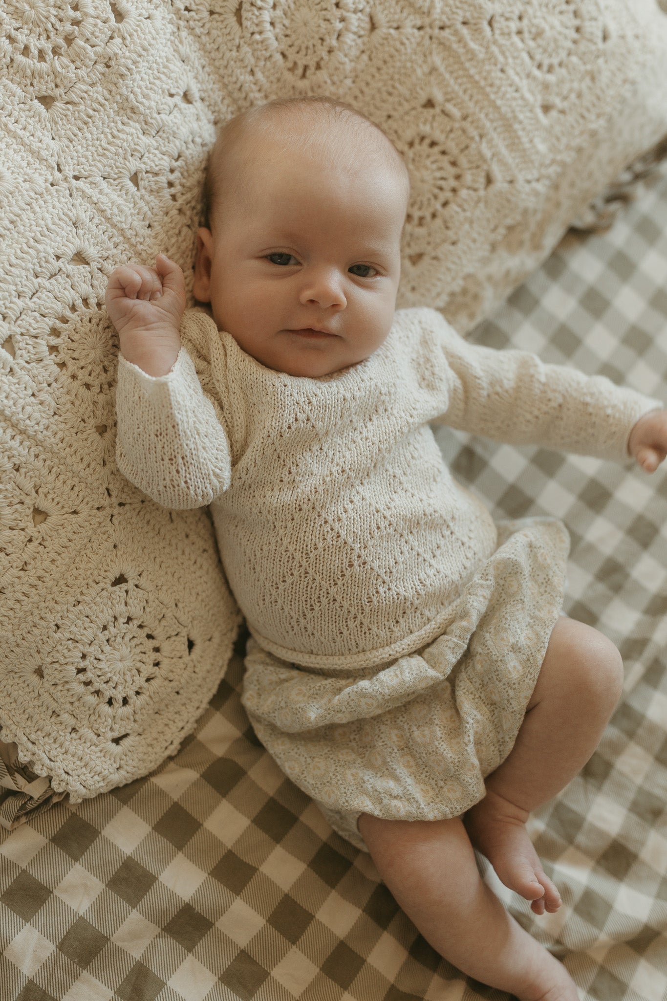 Diamond knit baby jumper