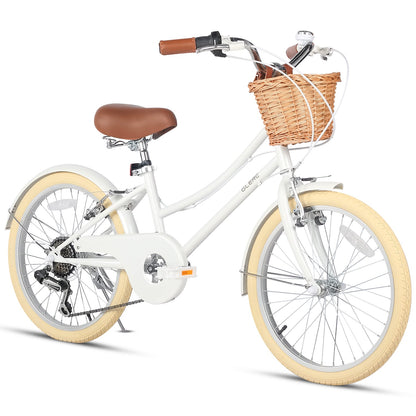 Glerc Missy 20 inch 6-speed beach cruiser kids bike with wicker basket, view 13