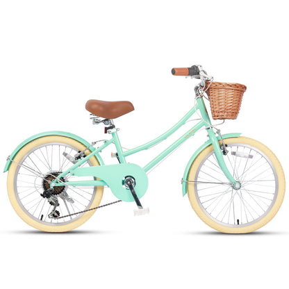 Glerc Missy 20 inch 6-speed beach cruiser kids bike with wicker basket