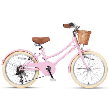 Glerc Missy 20 inch 6-speed beach cruiser kids bike with wicker basket, view 16