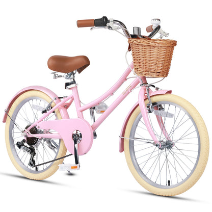 Glerc Missy 20 inch 6-speed beach cruiser kids bike with wicker basket, view 18