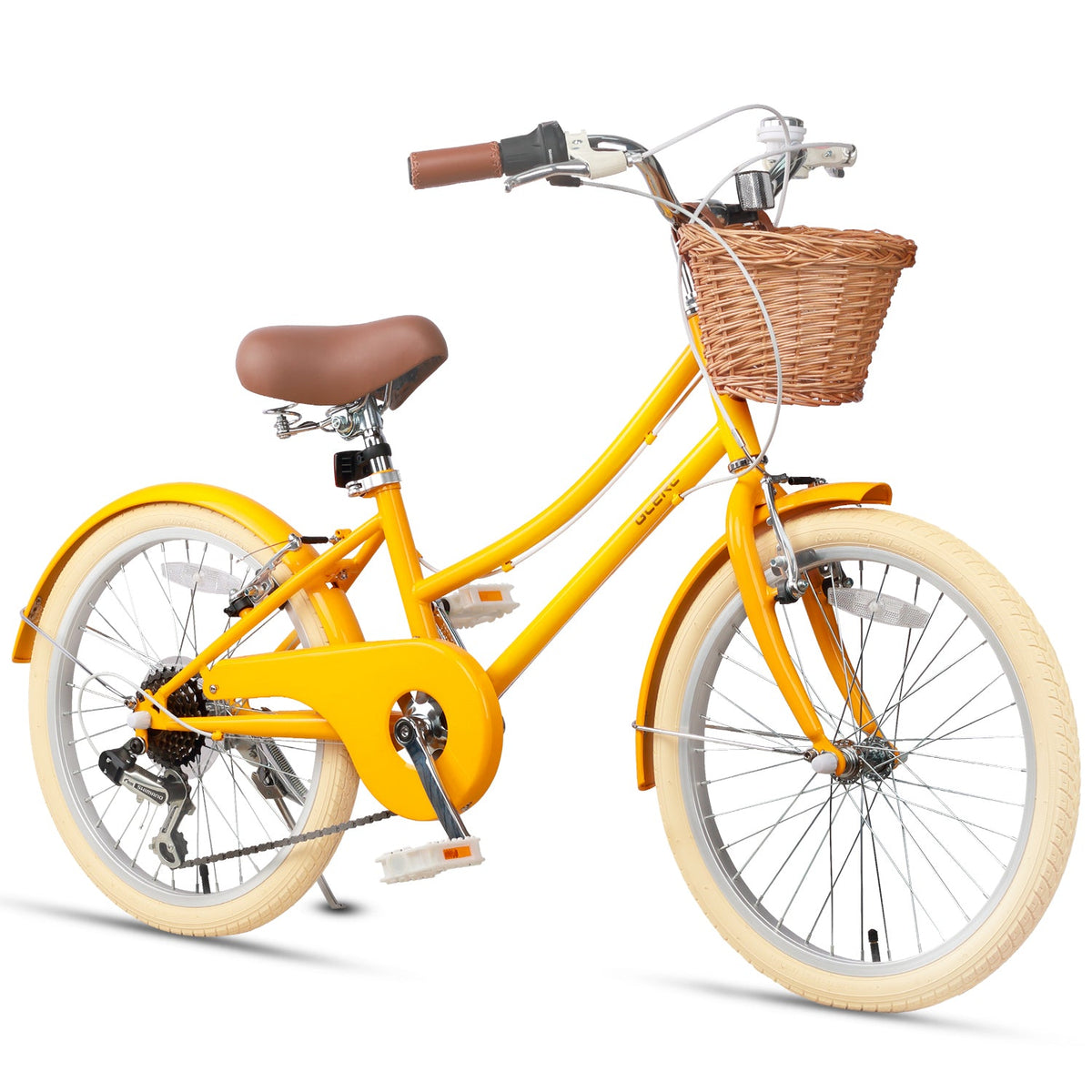 Glerc Missy 20 inch 6-speed beach cruiser kids bike with wicker basket, view 8