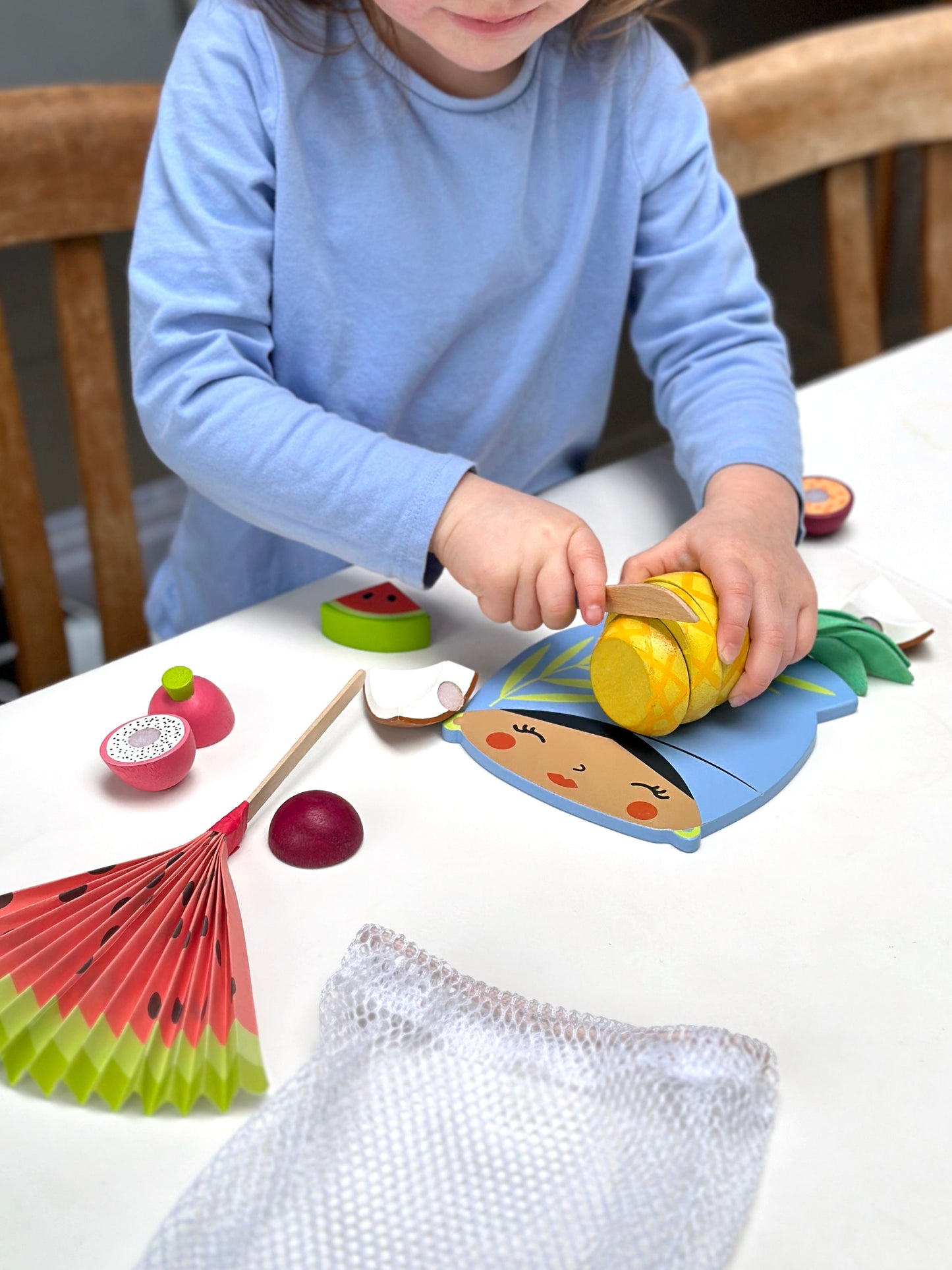 Sustainable Montessori toy: Tropical Fruit Chopping Board | KIDDYKIND