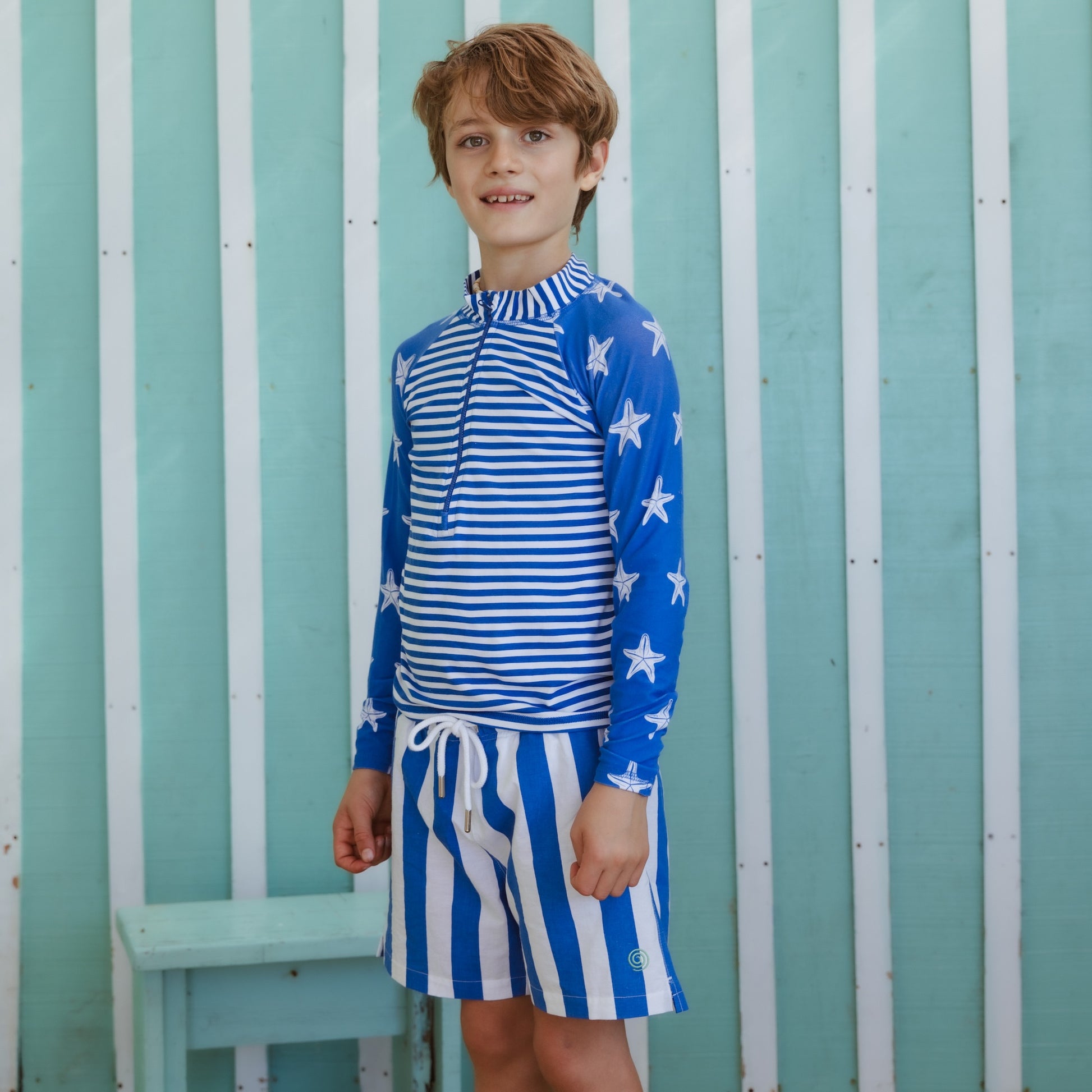 Kids' Swimming Trunks - Blue Stripe by Pure Earth Collection, vetted by KIDDYKIND