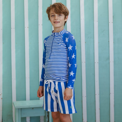 Kids' Swimming Trunks - Blue Stripe by Pure Earth Collection, vetted by KIDDYKIND
