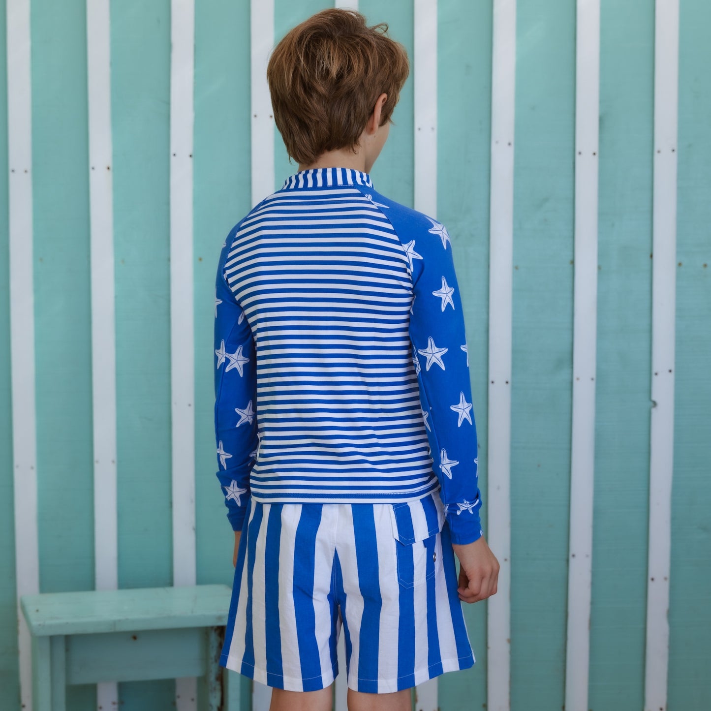 Kids' Swimming Trunks - Blue Stripe by Pure Earth Collection, vetted by KIDDYKIND