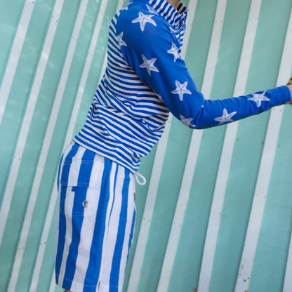 Kids' Swimming Trunks - Blue Stripe by Pure Earth Collection, vetted by KIDDYKIND