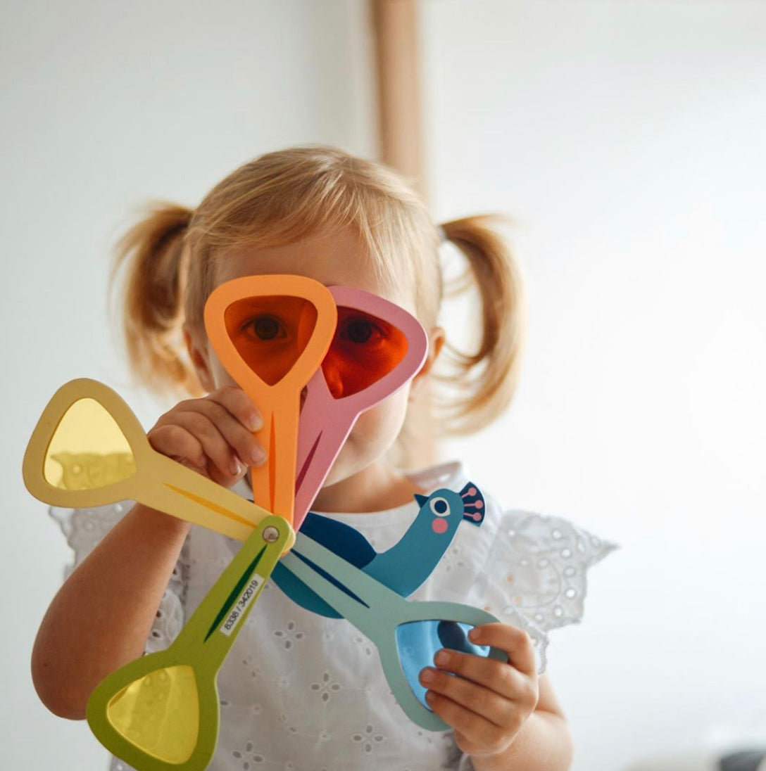 Rainbow Peacock Colours — Montessori wooden toy UK | KIDDYKIND