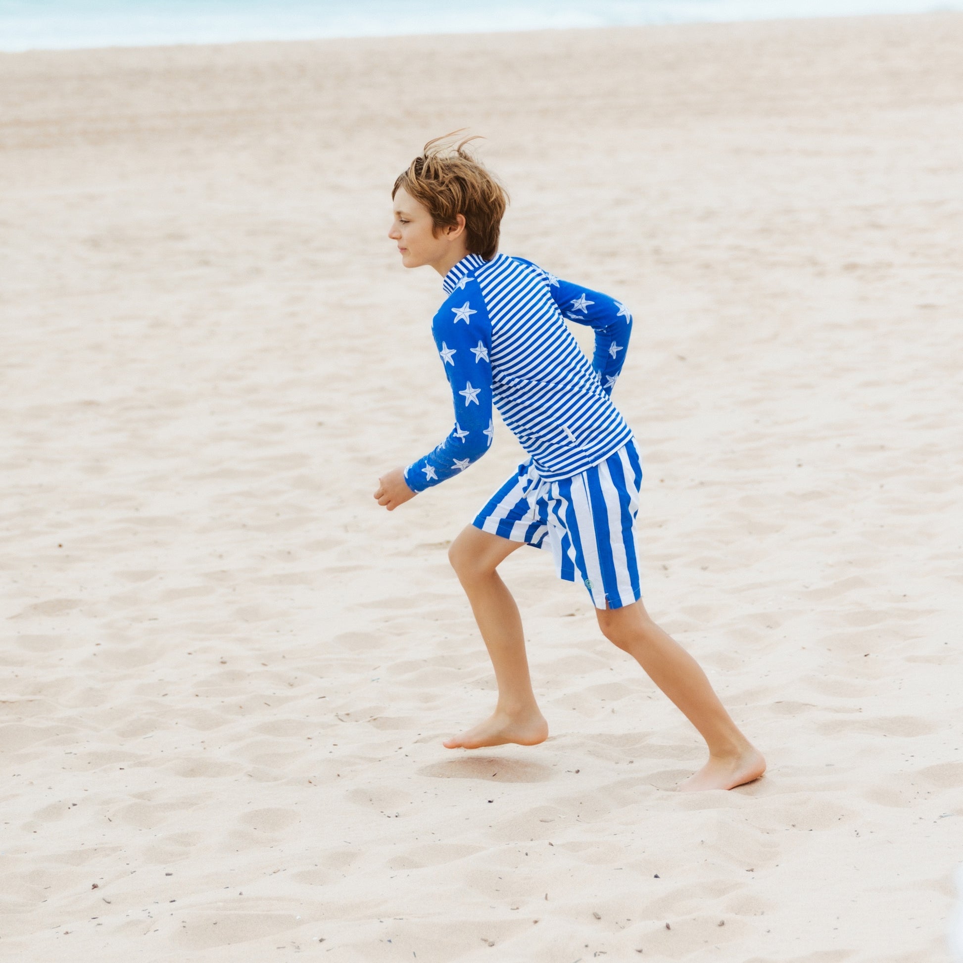 Kids' Swimming Trunks - Blue Stripe by Pure Earth Collection, vetted by KIDDYKIND