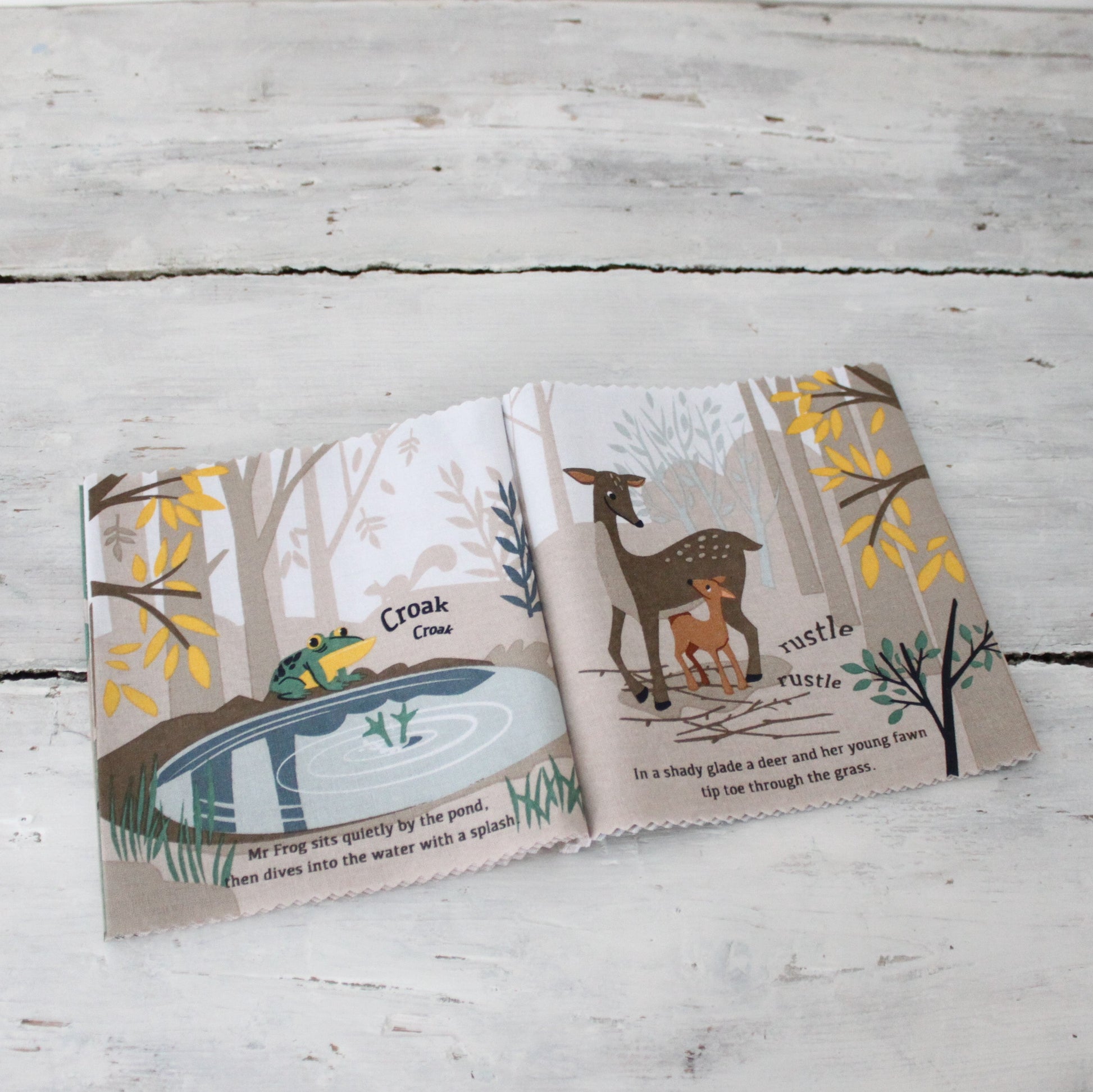 Sustainable Montessori toy: The Woodland Hush Rag Book | KIDDYKIND