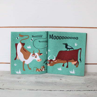 The Noisy Farmyard Rag Book | sustainable organic baby UK